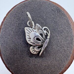 VTG Solid Sterling Silver 925 Flying Butterfly Pendant Size 0.75" Length